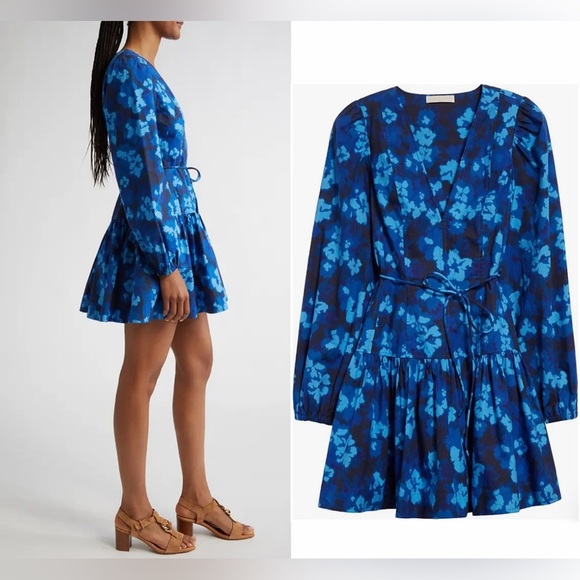 NWOT Ulla Johnson Anita Long Sleeve Cotton Sateen Minidress Sz 8 - Picture 2 of 8